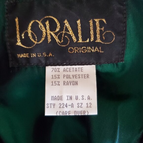 Vintage Formal Party Dress Girl's 12 Green Taffeta Tulle Hi Lo Zipper Tie Back - Picture 3 of 12